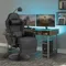 Gaming Chair, Reclining Gaming Chair with Footrest, PU Leather Massage Gaming Recliner Chair