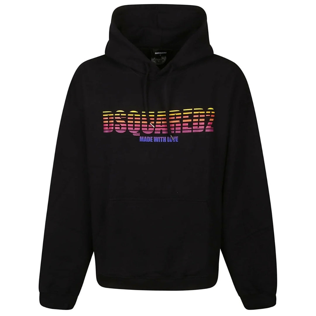 Schwarzer Kapuzenpullover „Made With Love“ mit Dsquared2-Logo Image
