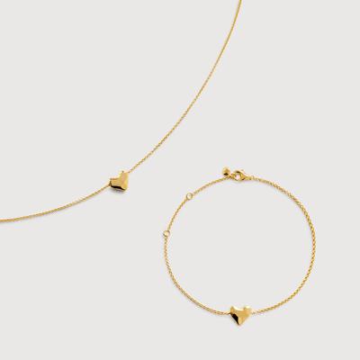 Heart Chain Necklace & Bracelet Set