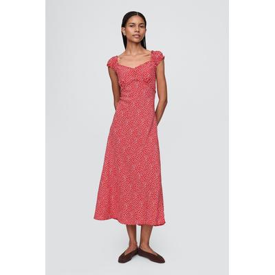 Gap Womens Red Sweetheart Crepe Maxi Dress - Red