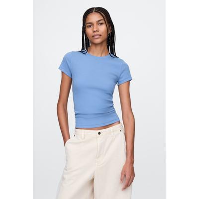 Gap Womens Blue Modern Rib Cropped T-Shirt - Blue