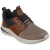 Slip-On Sneaker SKECHERS "DELSON 3.0-CICADA", Herren, Gr. 45, braun (braun, taupe), Lederimitat, Mesh, sportlich, Schuhe, Slipper, Freizeitschuh mit Gummizug zum Schlupfen, Topseller