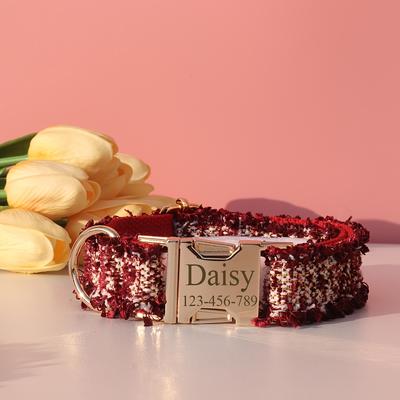TEMU Personalized -inspired Pet Collar With , Custom Id Name Tag & Secure Metal - Ideal For Cats And Dogs Of All Sizes Image