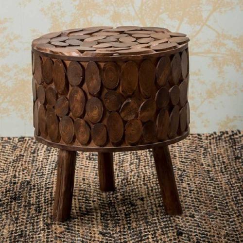 Hocker aus Mangobaum Massivholz 45 cm hoch