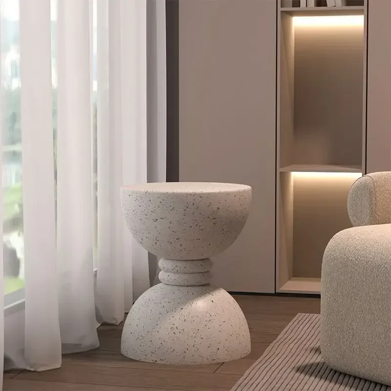 Wabi-sabi Wind Wohnzimmer Haushalt Runder Couchtisch B & Kreatives Sofa Seitenbalkon Nordic Simple Corner Image