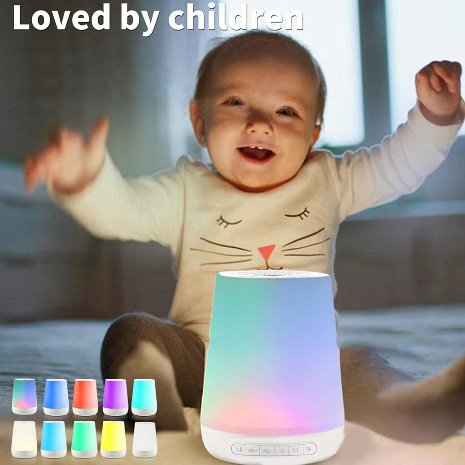 Desktop White Noise Maschine Baby Schlaf Sound Maschine Nachtlichter 28 beruhigende Geräusche 3,5/90min Timer mm Kopfhörer anschluss