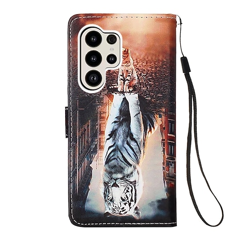 Handy Hülle Handyhüllen Für Samsung Galaxy S25 S24 S23 S23 FE S22 S21 Ultra Plus A14 A34 A54 A13 Rückseite Brieftaschenhülle Mit Ständer Magnetisch Mit Handgelenkschlaufe Retro TPU PU-Leder Image