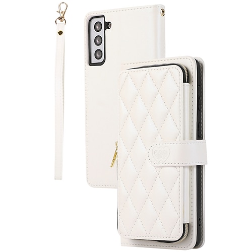 Handy Hülle Handyhüllen Für Samsung Galaxy S25 S24 S23 S22 S21 FE S21 Ultra Plus A54 A53 S20 A32 Handtasche Brieftaschenhülle Reisverschluss Mit Abnehmbarem Schultergurt Mit Handgelenkschlaufe Retro Image