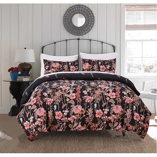 Bettbezug mit Blumenmotiv im Boho-Stil in voller Größe, Bettwäscheset mit böhmischen Linien, Bettsets mit aztekischen Linien, geometrischer Bettbezug, weicher, leichter Bettbezug mit 2 Kissenbezügen für den Sommer und Frühling Image