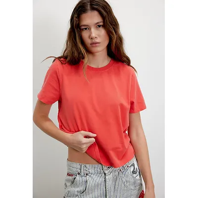 We The Free Everyday Tee at Free People in Red Coral, Size: XS