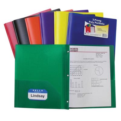 C-Line 2-Pocket Poly Portfolios With Prongs, 8 1/2