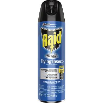 Raid Flying Insect Killer 15 Oz - Spray - Kills Flies, Mosquitoes, Gnats, Hornet, Moths, Fruit Fly, Wasp, Yellow Jacket, Bugs - 15 Fl Oz - Off White