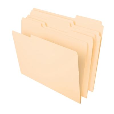 Office Depot Brand Heavyweight Manila File Folders, 1/3 Cut, Letter Size (8-1/2