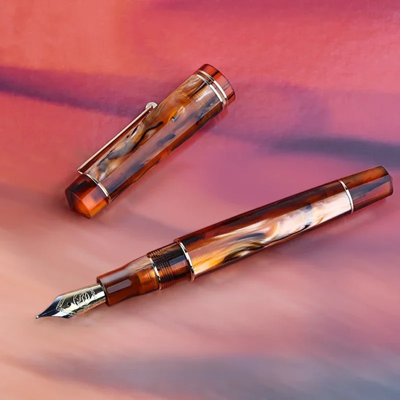MAJOHN Craftsman M800 Stift Deutscher BOCK Zweifarbige vergoldete Spitze Erwachsener Student Schreiben Praxis Kalligraphie Geschenkstift Tintenstift Image