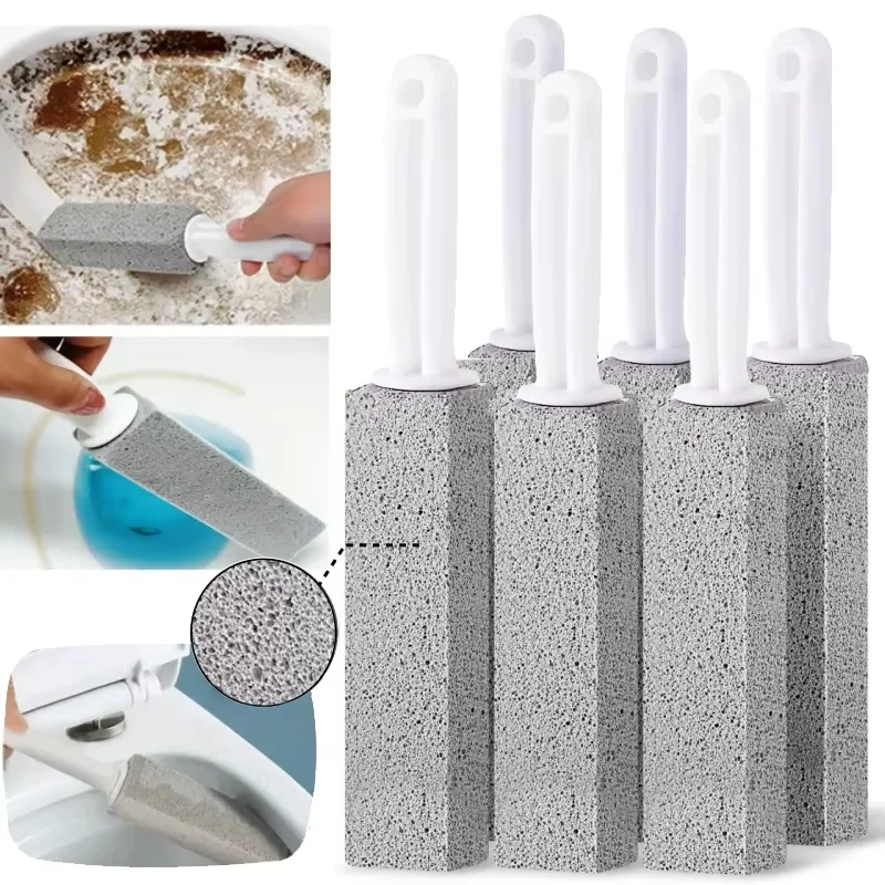 Natürlicher Toilettenreiniger, Stein, Bimsstein, Toilettenbürste, Badezimmer-Reinigungsbürste, Reinigungsstein mit langem Griff, Badezimmer-Gadgets