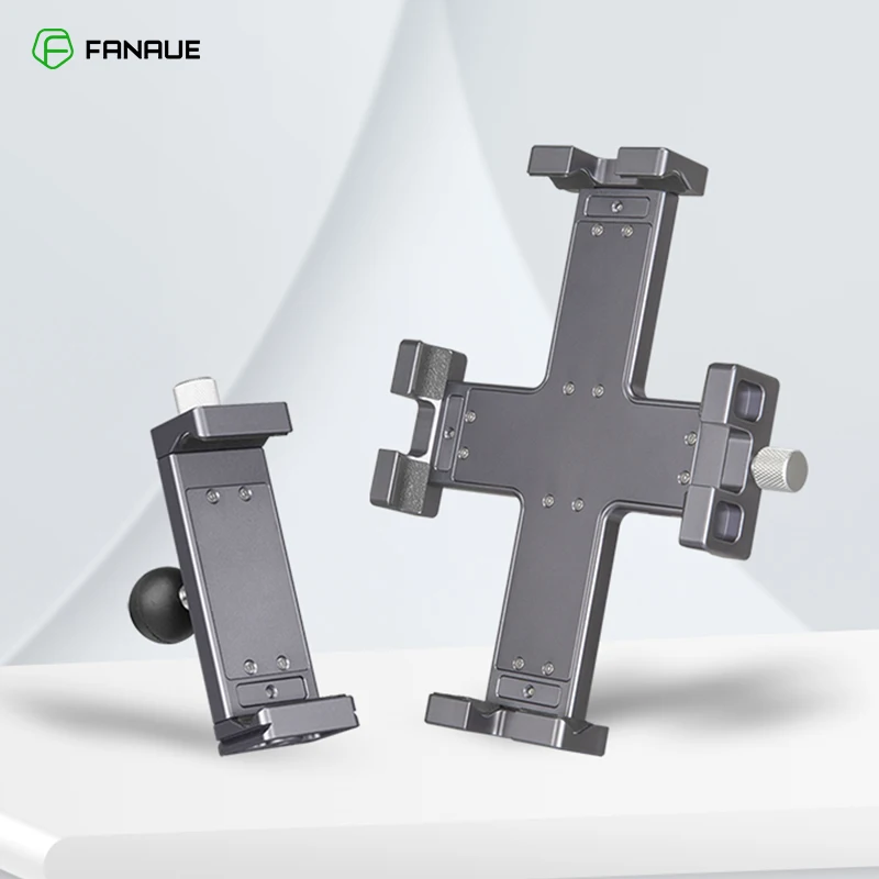 FANAUE Aluminium Tablet Halter Klemme Stativ Verstellbarer Ständer für 5,5-9" Universal Clip Stativhalterung für Tablet 8,0-12,9" Image