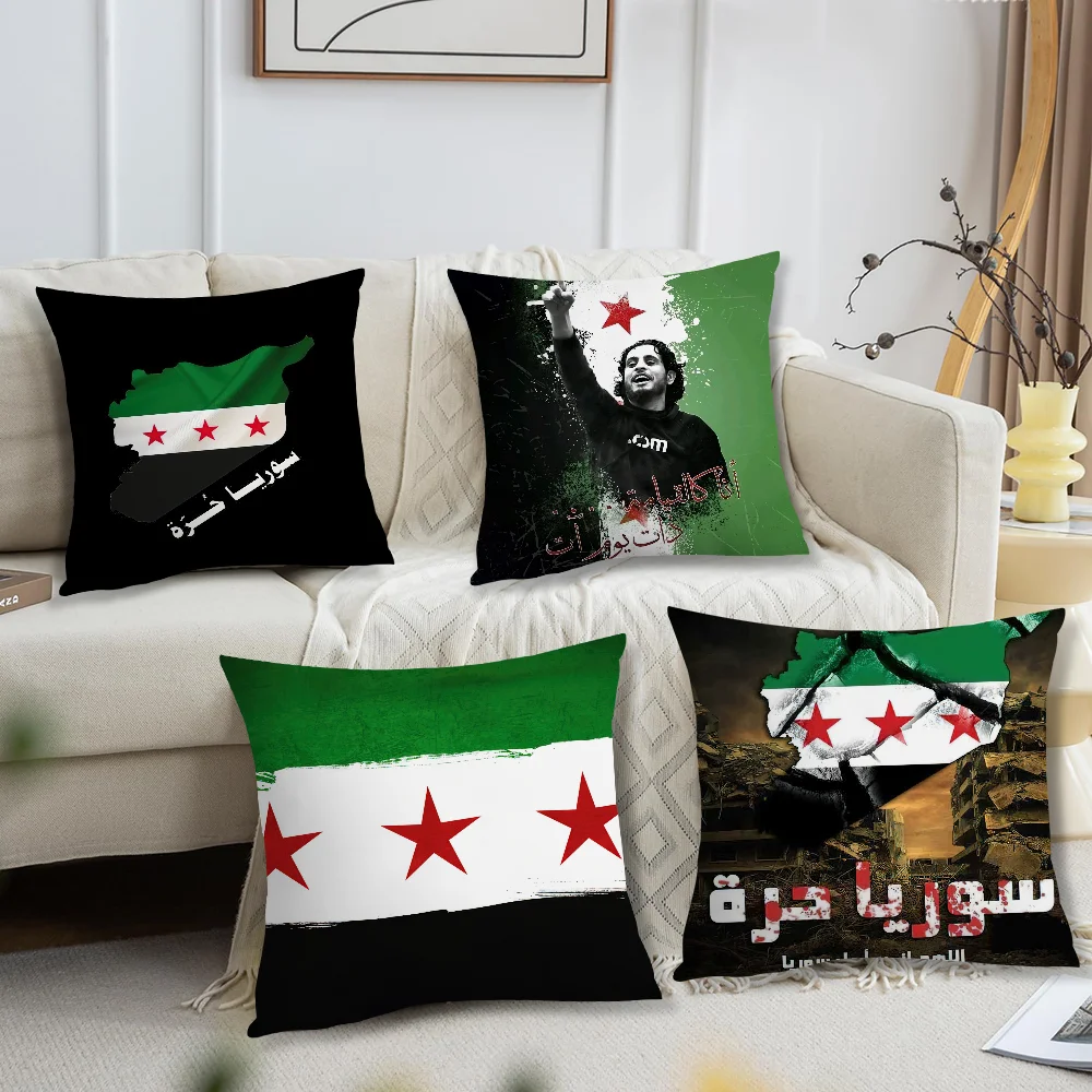 S-Syrische Revolution Flagge Kissenbezug Wohnzimmer Sofa Kissenbezug geeignet für Zuhause Schlafzimmer Raumdekoration Image
