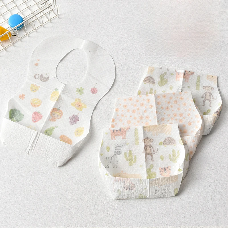 10 Stück Einweg-Baby-Lätzchen, wasserdichte Lätzchen für Kinder, tragbares Spucktuch, Babyzubehör Image