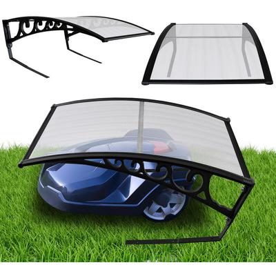 Rasenmäher Garage für Mähroboter Carport Schwarzer Stahlrahmen Metall Pulverbeschichtet 105x85x50 Image