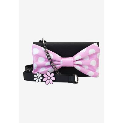 Women's Loungefly x Disney Minnie Mouse Clutch Crossbody Bag Rock The Dots by Loungefly in Black (Size ONE SIZE)