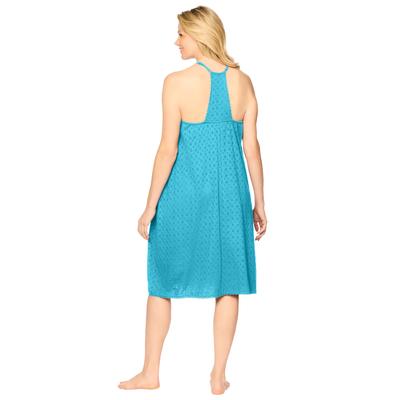 Plus Size Women's Breezy Eyelet Short Nightgown by Dreams & Co. in Caribbean Blue (Size 22/24)