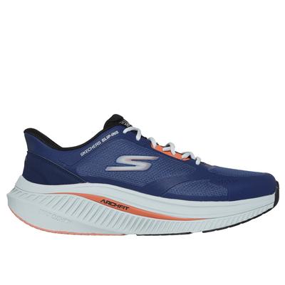 Skechers Men's Slip-ins: GO WALK Max Cushioning Arch Fit - Jaylen Sneaker|Size 8.0 Extra Wide|Navy/Orange|Synthetic/Textile|Vegan|Machine Washable