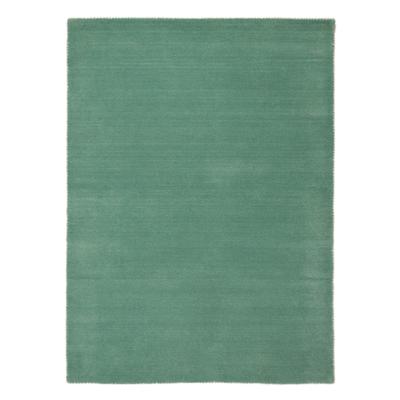 Wollteppich CARPETFINE "Gabbeh Lola Uni", blau (türkis), B:240cm H:14mm L:340cm, Wolle, Teppiche, mit natürlichem Pflanzenmaterial von Hand gewebt, auch in Rund Image