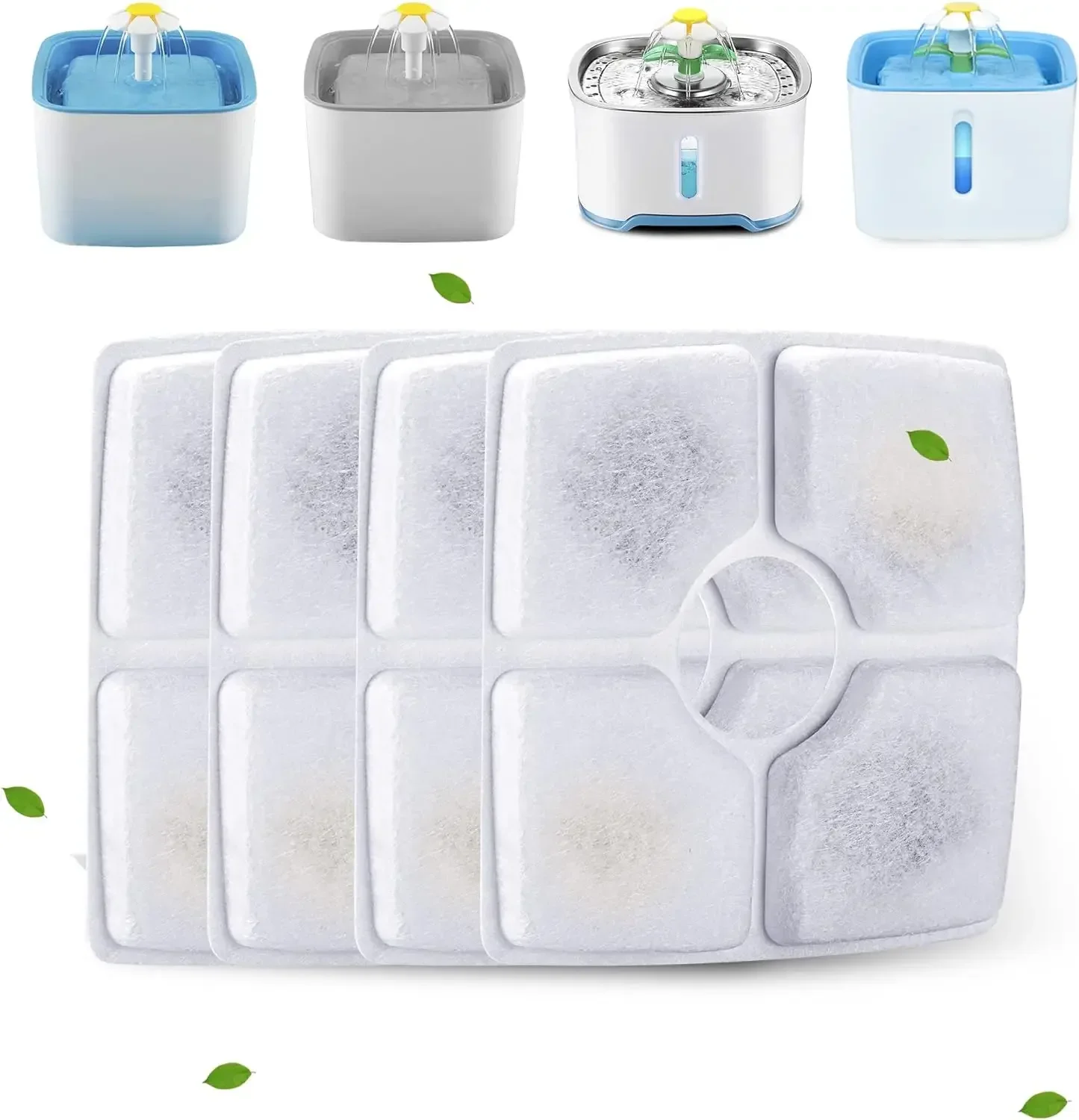 Katzen wasser brunnen filter 4/8 Pack Hundefutter brunnen filter Ersatz für quadratisches Filtersystem für Haustier brunnen Image