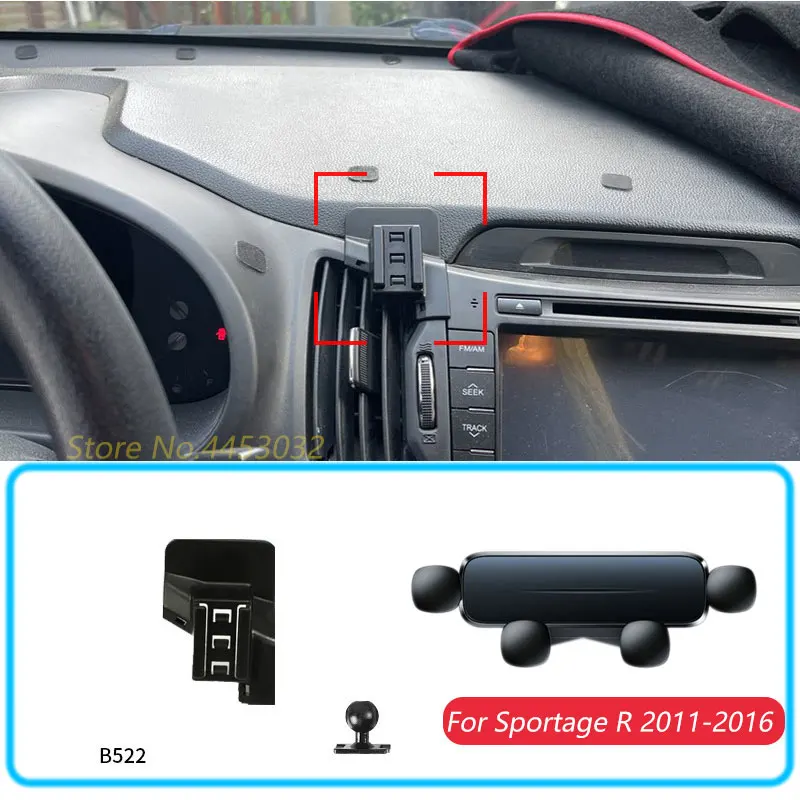 Auto Telefon Halter Für Kia Sportage R 2011-2016 Schwerkraft Ständer Halterung Unterstützung Horizontale GPS Mobile Halterung Zubehör mit Basis Image