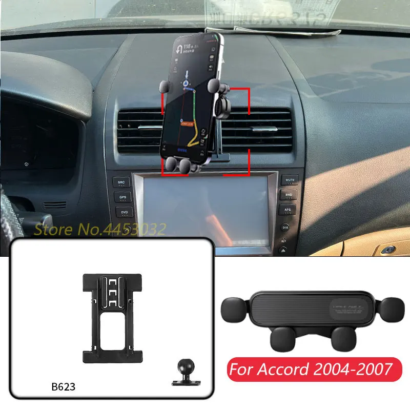 Für Honda Accord 7th gen 2004-2007 Auto Handy Halter Air Vent GPS Schwerkraft Navigation Halterung Horizontally zubehör Image