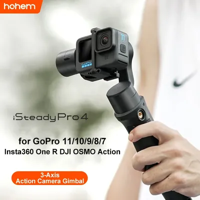 Hohem iSteady Pro 4 Action Kamera Gimbal 3-Achsen Handstabilisator für GoPro 11/10/9/8/7 Insta360 One R DJI OSMO Action Kamera