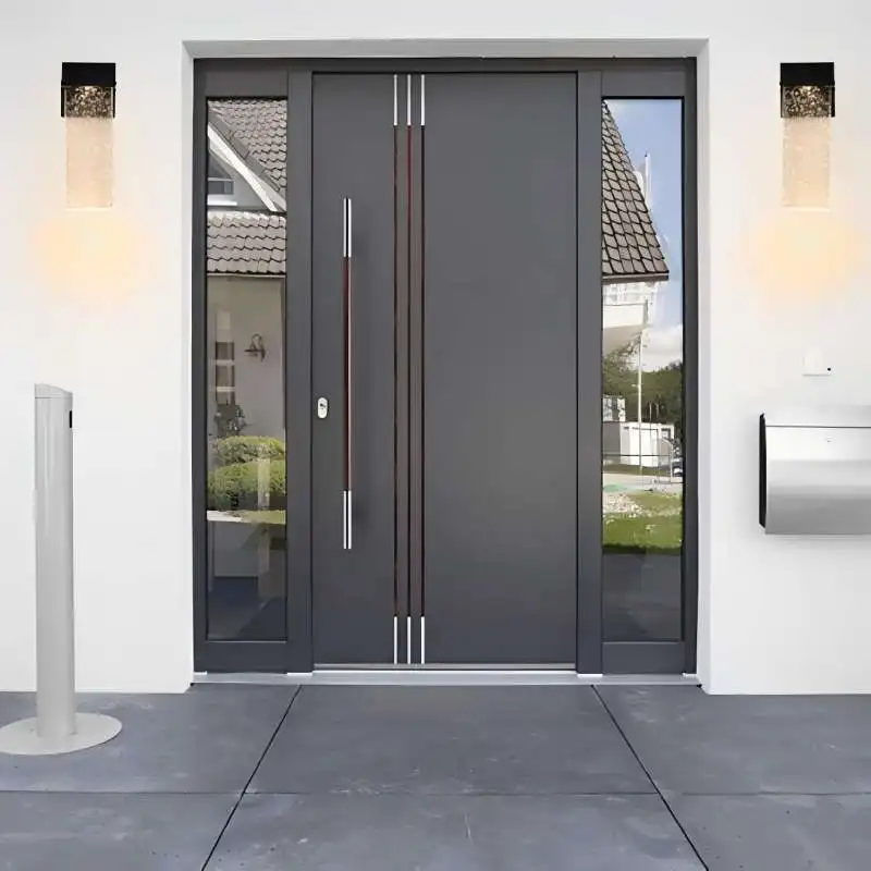 Sichere Eingangstüren, Außentür aus Aluminium, Eingangstür für die Haustür zu Hause, individuelle Sicherheitstür, Notfalltor Image