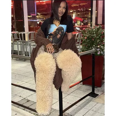 Women's Thigh High Mongolian Boots High Boots Winter New Fox Fur Snow Boots Women's Boots Leg Warm Boots Non-Slip Soles
