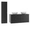 Set di mobili da bagno doppio lavabo effetto legno nero 120cm
