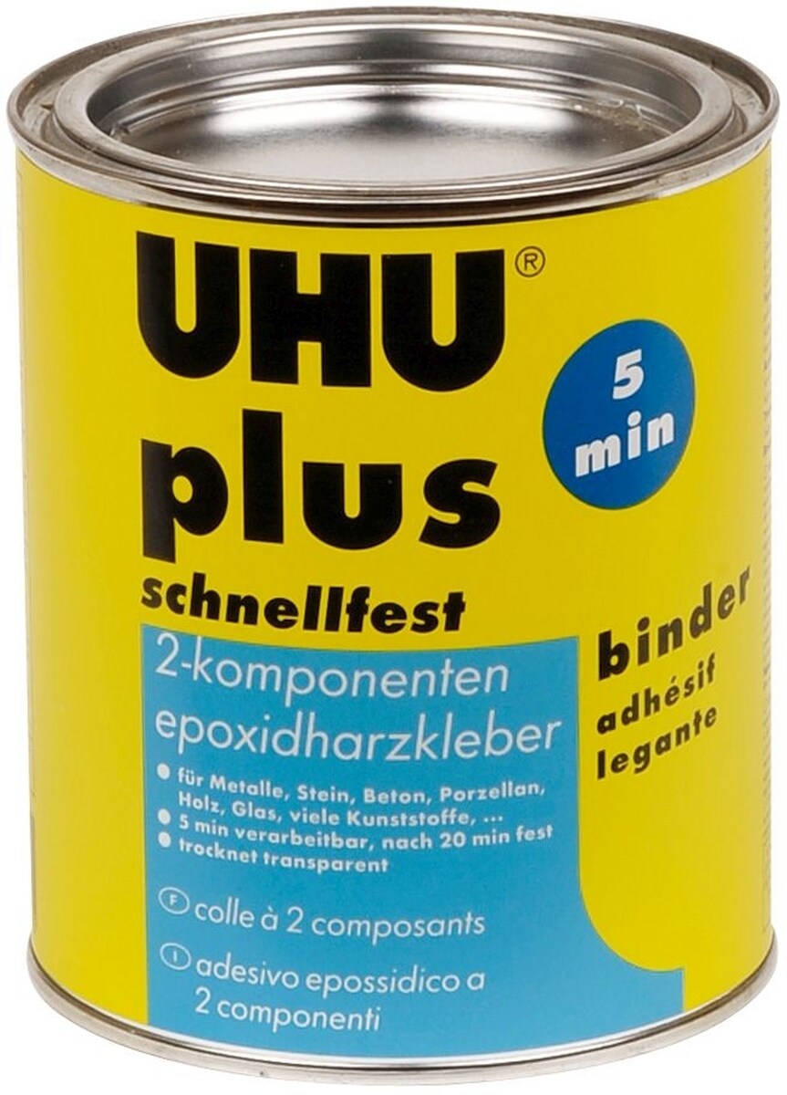 UHU 2-Komponenten-Epoxidhartkleber plus schnellfest Binder Dose 885g Image