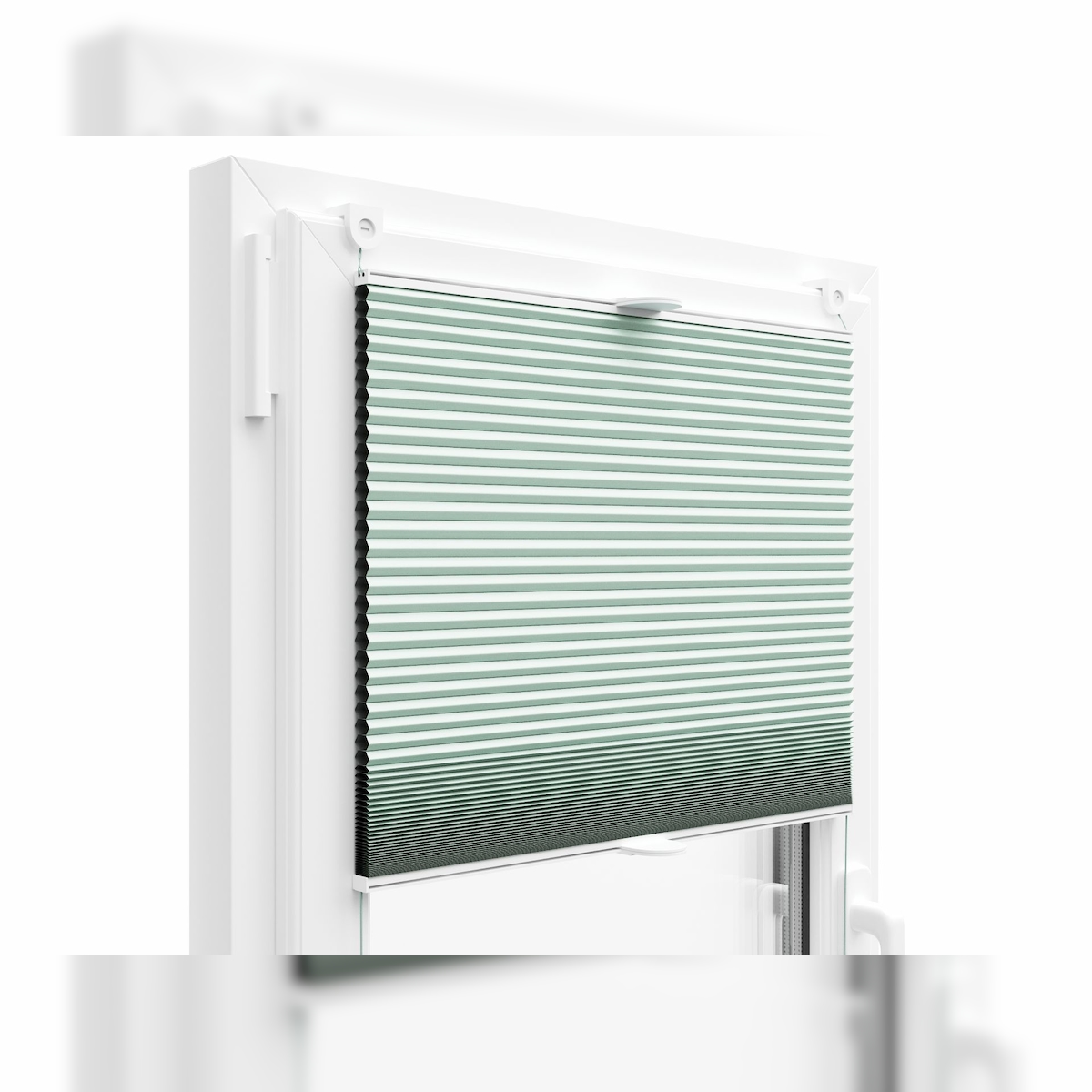 KS Handel 24 THERMO WABENPLISSEE 100% VERDUNKELND FALTROLLO JALOUSIE (Aquamarin PM07, 40x150 cm) Image