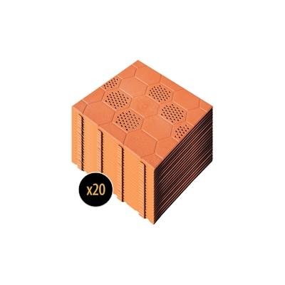 Set mit 20 Kunststofffliesen ArtPlast für Außenboden 39x39x2,5 cm (insgesamt: 3 m²) in Terrakotta Kollektion EASY Image