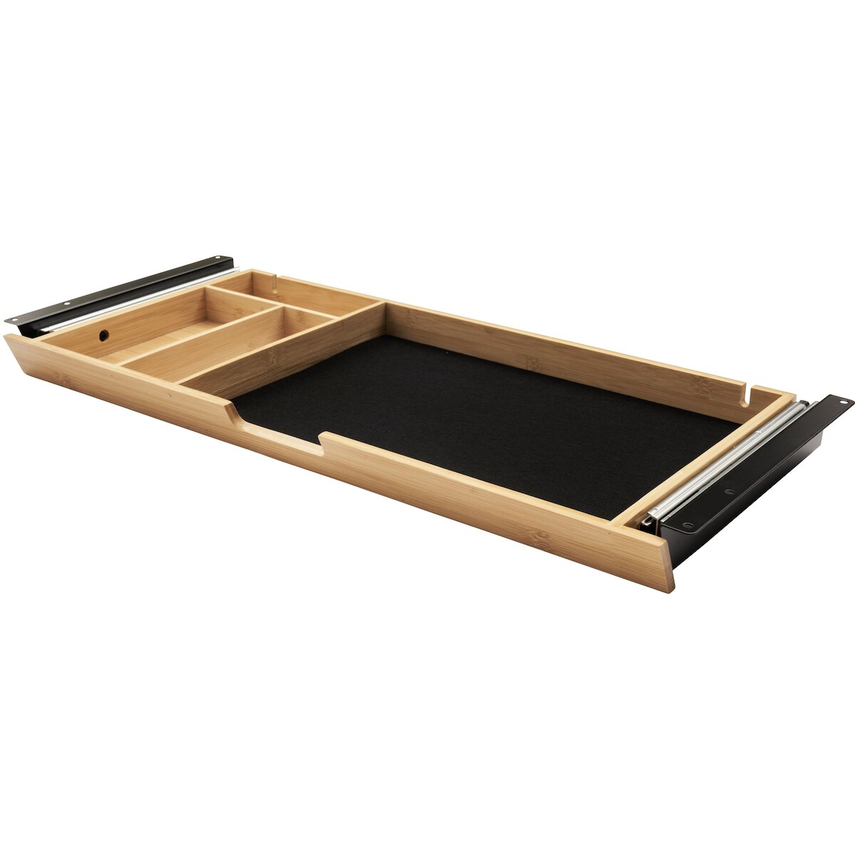 bümö Schreibtisch Organizer Schublade aus Bambus - große Unterbau Ablage für Stifte, Smartphones & Co. - einfach unter dem Tisch montierbar, Premium Image