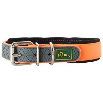Hunter - Halsband Convenience Comfort - Hundehalsband Gr 50 x 2,5 cm - für Halsumfang 37–45 cm orange