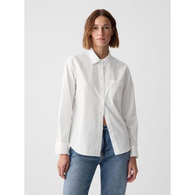 Gap White Cotton Long Sleeve Poplin Shirt