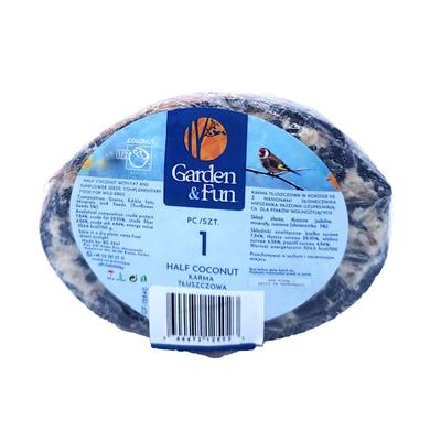 A&E Cage Company Garden & Fun Half Coconut with Suet and Black Oil Sunflower