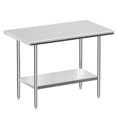 Stainless Steel Work Table, NSF Commercial Worktable with Undershelf and Legs,24