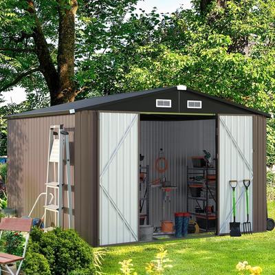 Outdoor Storage Shed, Garbage Can, Outdoor Metal Shed for Tool