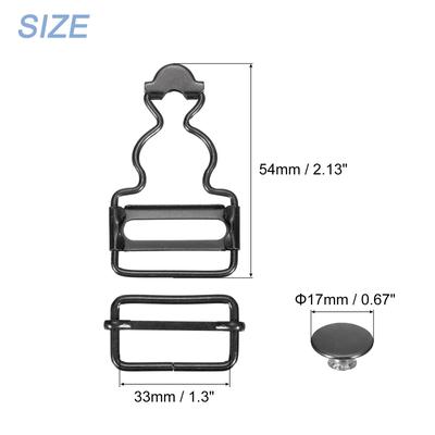 Overall Buckles, 10 Sets Retro Suspender Replacement Buckles