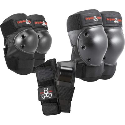 Triple Eight Saver Series Pads, Kneesaver/Elbowsaver/Wristsaver - Black, Size Junior