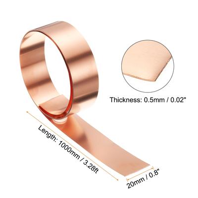 2pcs Copper Sheet Roll 0.1mm Thick Copper Flashing Strip
