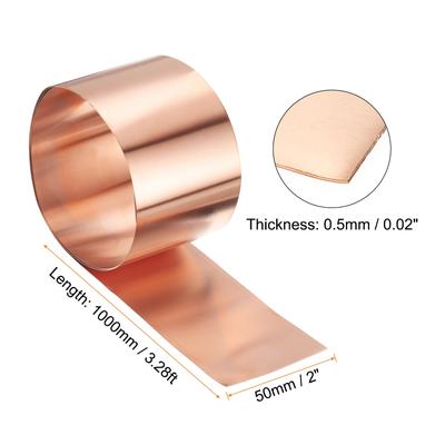 2pcs Copper Sheet Roll 0.1mm Thick Copper Flashing Strip