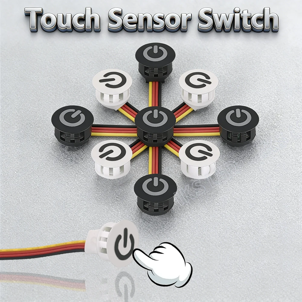10mm 16mm interruttore tattile 12V 24V armadio ha condotto la luce Touch Dimmer Interruttore di controllo della luce mini interruttore del sensore tattile wireless personalizzato