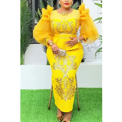 Plus Size Evening Dresses for Women African Luxury Sequin Gown Elegant Turkey Wedding Party Long Dress Ankara Ladies Clothing