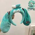 Hatsune Miku Fascia per capelli Fascia per capelli in peluche carino Miku Fascia per lavare il viso Yoga Fasce per capelli Foto Anime Cosplay Prop Ragazza regalo